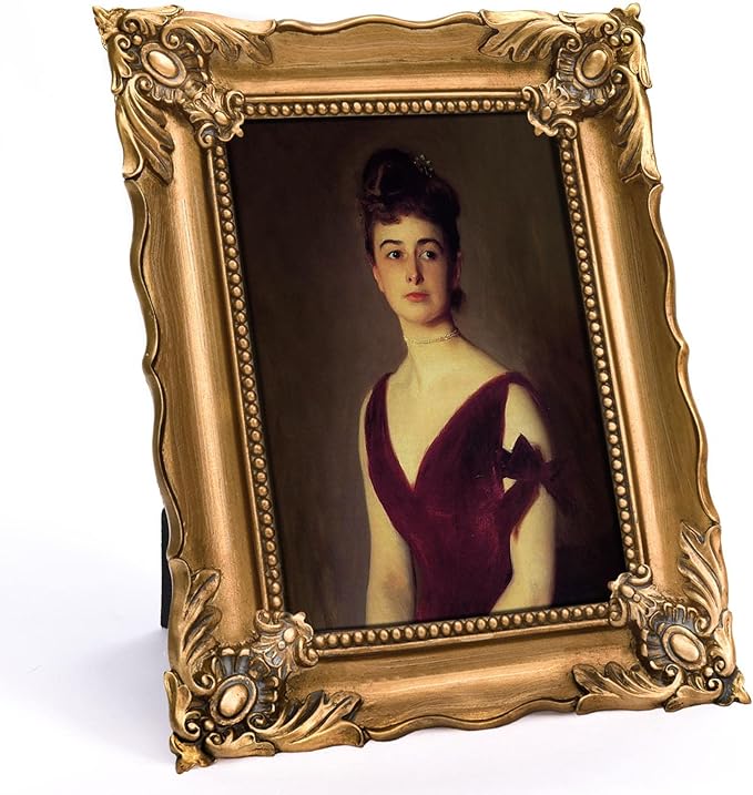 5x7 Vintage Picture Frame with Embossed Flower Design, Ornate Gold Frame for 5x7 Pictures, Hand-Crafted Resin Antique Frames for Tabletop & Wall Hanging, Home Decor (Bronze)-CasaMuseHome