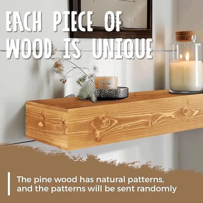 56x8x5 Fireplace Mantel - Handcrafted Rustic Solid Wood Wall Mounted Floating Shelf-CasaMuseHome