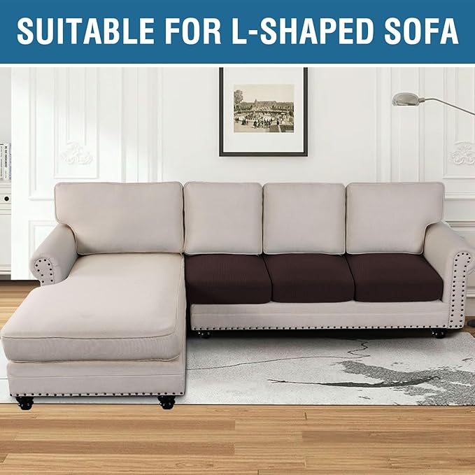 H.VERSAILTEX Super Stretch Stylish Cushions Covers/Furniture Cover Spandex Jacquard Small Checked Pattern Super Soft Slipcover Washable Individual-CasaMuseHome