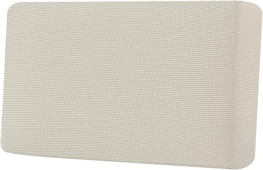 H.VERSAILTEX Super Stretch Individual Seat Cushion Covers Sofa Covers Couch Cushion Covers Slipcover Sets Thick Jacquard Textured Twill Fabric (1 Piece Loveseat Cushion Cover, Natural)-CasaMuseHome