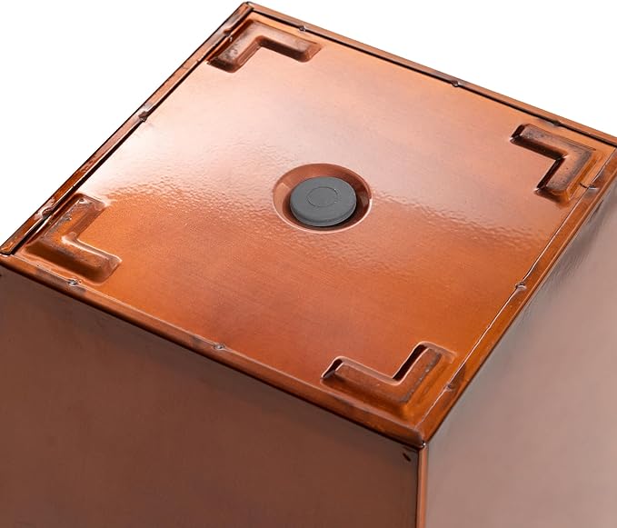 28in Tall Metal Copper Square Planter Galvanized Steel Metal Planters for Indoor/Patio Deck Garden Entrance Planter-CasaMuseHome