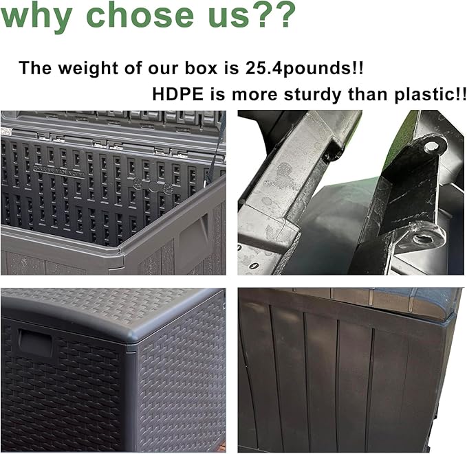 33 Gallon Small Storage Box with Lid,Waterproof Indoor Outdoor Storage Container for Package Delivery,Patio Cushions, Gardening Tools, Pool Accessories, Lockable Resin Deck Box with handle-CasaMuseHome