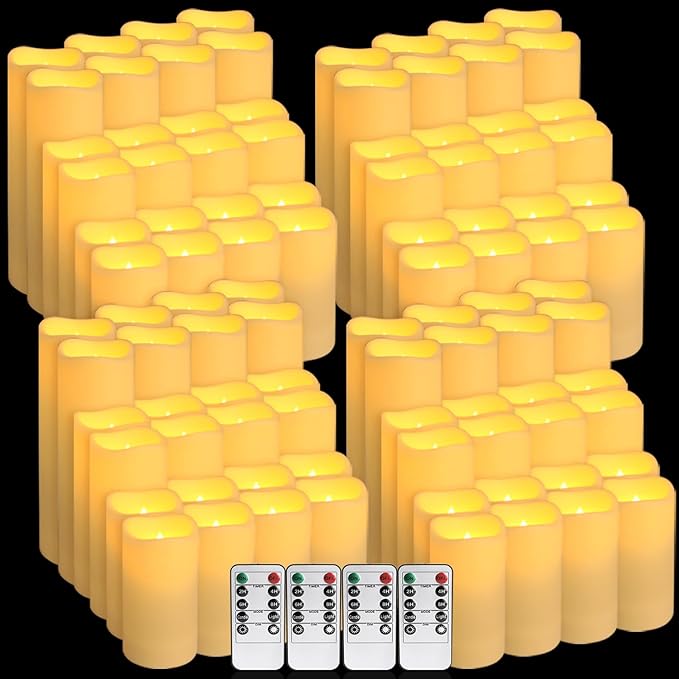 96-Pack LED Flameless Candles with Remote Control - Perfect for Home, Parties, and Special Occasions - Create a Magical Ambiance Effortlessly(Three Sizes)-CasaMuseHome