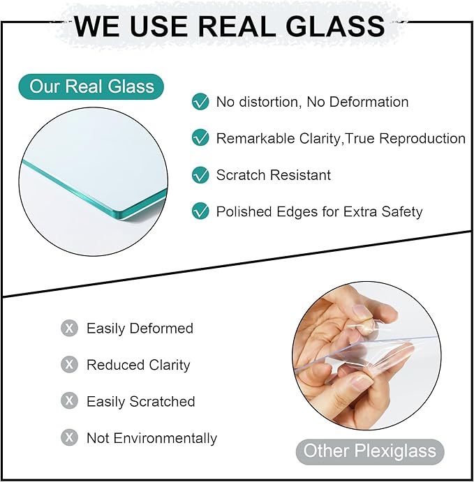 12x12 Picture Frame Set of 4, 12 x 12 Wood Photo Frames with Mat for 10x10 or 30x30cm Diamond Painting Art, Wooden Frame with Real Glass Cover for Wall and Tabletop Display,Gold-CasaMuseHome