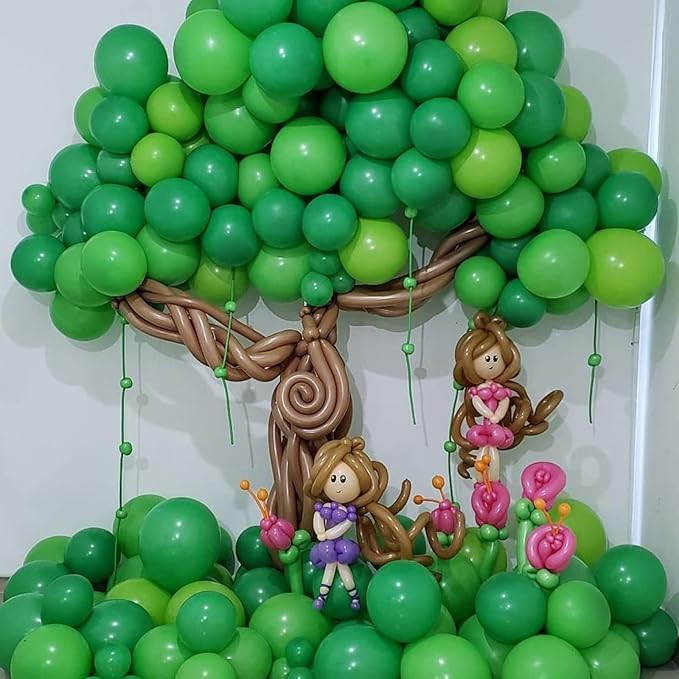 130pcs Green Balloons Different Sizes 18" 12" 10" 5" Party Latex Balloons for Birthday Dinosaur Baby Shower St. Patrick's Day Summer Jungle Forest Safari Party Decorations-CasaMuseHome