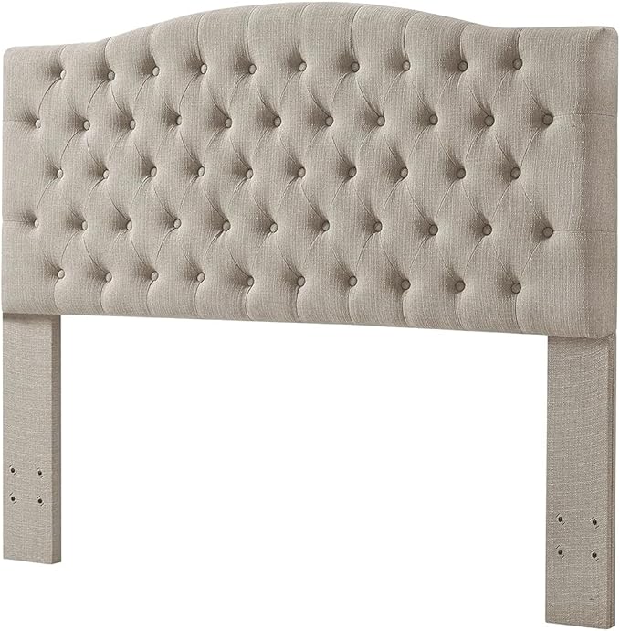 24KF Upholstered Tufted Button Linen Fabric Headboard,Comfortable Fashional Headboard Queen/Full Size,Linen-CasaMuseHome