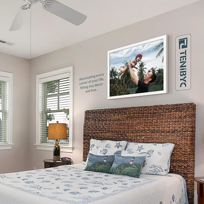 20x24 Picture Frame Set of 3, Textured White Solid Wood Poster Frame, Wall Gallery Frame-CasaMuseHome