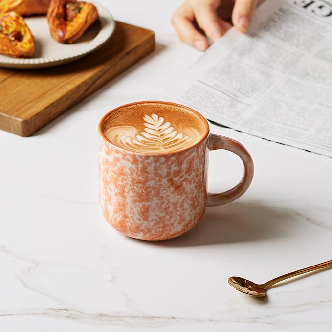 12 OZ Coffee Mugs Set of 6, Modern Coffee Mugs Set with handle for Tea/Latte/Cappuccino/Milk/Cocoa.-CasaMuseHome
