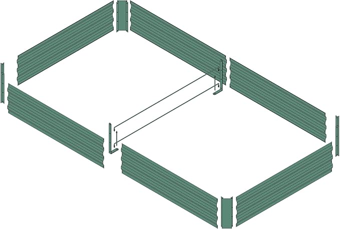 8x4x1ft Metal Raised Garden Bed Kit，Galvanized Garden Bed Box for Vegetables, Flowers, Herbs, and Succulents,240 Gallon Capacity - Green-CasaMuseHome