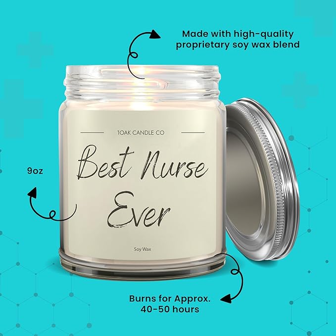 1OAK Vanilla Scented Nurse Candle - Best Nurse Gifts for Women, Men - RN Graduation Gift-CasaMuseHome