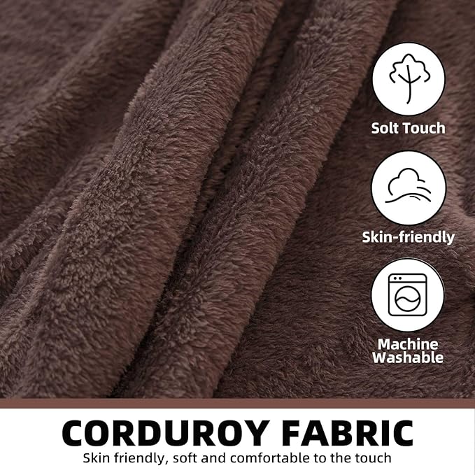 5FT，Big Bean Bag Chairs for Adults，Large beanbag with Filler Included，Memory Foam Material，Easy to Clean and Washable Corduroy Fabric，Suitable for Living Room and Bedroom (Brown, 5 Foot)-CasaMuseHome