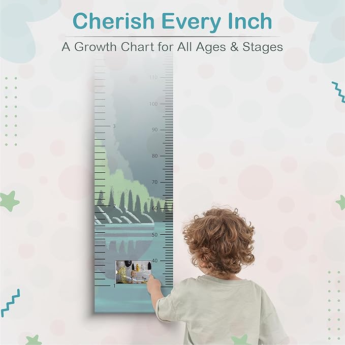 A Lifetime Story Growth Chart for Wall - Personalized for Photos, Photo Stickers, and Memory Album Feature - Height Chart for Kids - Child Height Wall Chart - Height Measurement for Wall-CasaMuseHome