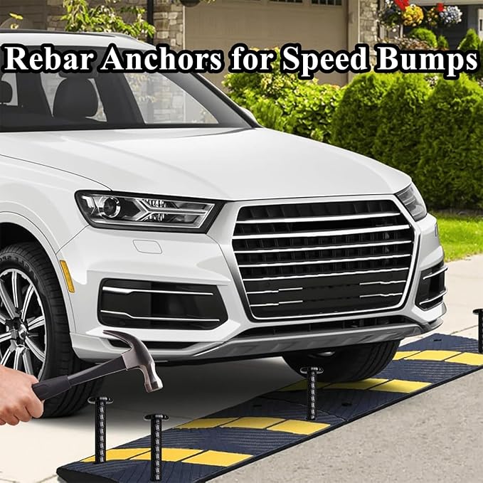 16 Inch Rebar Stakes 20 Pack Heavy Duty Ground Anchors 1/2 Inch Diameter Galvanized Steel Asphalt Anchoring Metal Spikes for Speed Bump, Parking Curb and Camping Tent-CasaMuseHome