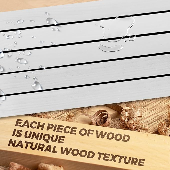 36"x6.8"x1.6" Slanted Floating Wall Shelves 2-Pack - Rustic White Finish, Heavy-Duty Solid Wood Design with Hidden Brackets - Perfect for Living Room, Kitchen, Bathroom, or Office-CasaMuseHome