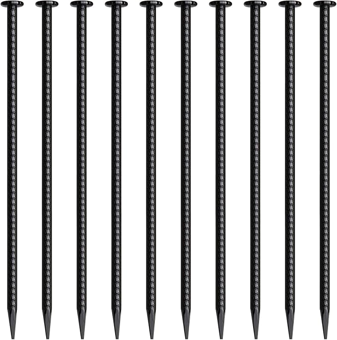 16 Inch Rebar Stakes 10 Pack Heavy Duty Ground Anchors 1/2 Inch Diameter Galvanized Steel Asphalt Anchoring Metal Spikes for Speed Bump, Parking Curb and Camping Tent-CasaMuseHome