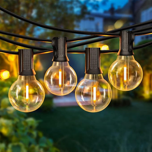 50FT LED G40 Globe String Lights, Shatterproof Outdoor Patio String Lights with 50+2 Dimmable Edison Bulbs, 50 Backyard Hanging Bistro Light Waterproof for Balcony Party Wedding Market Cafe-CasaMuseHome