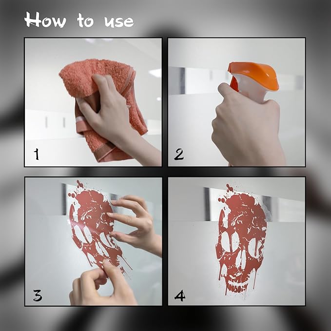 8 Sheets Halloween Window Clings, Bloody Handprint Footprint Window Stickers Scary Halloween Decorations Self Adhesive Wall Decal for Party Bathroom Car Door Zombi Restroom Sign Decals-85 Pcs-CasaMuseHome