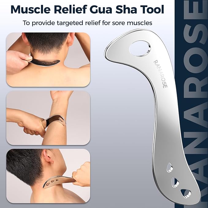 3-in-1 Stainless Steel Muscle Scraper Tool Set – Gua Sha & Physical Therapy Tools for Deep Tissue Massage, Myofascial Release, Muscle Knot Relief & Pain Reduction-CasaMuseHome