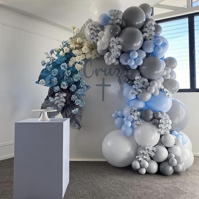 130pcs Gray Balloons Different Sizes 18" 12" 10" 5" Pastel Gray Balloons for Boys Girls Birthday Baby Shower Gender Reveal Wedding Decorations-CasaMuseHome