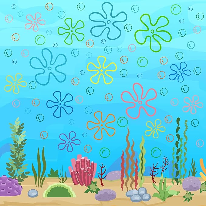 187PCS Flower Bubbles Wall Decals Under The Sea Birthday Party Decorations Ocean Wall Stickers Wall Decor for Bathroom Nursery Bedroom Home Classroom Car-CasaMuseHome