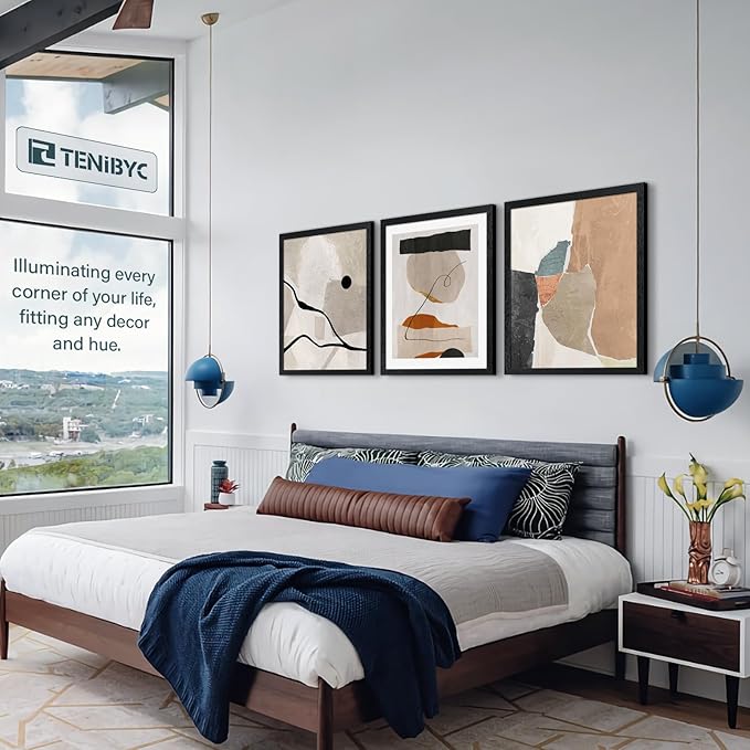 20x24 Picture Frame Set of 3, Textured Black Solid Wood Poster Frame, Wall Gallery Frame-CasaMuseHome