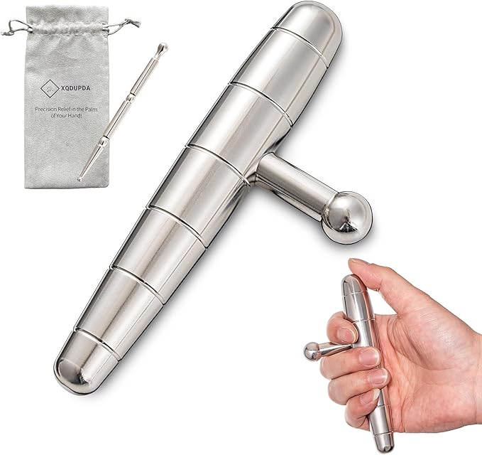 2 in 1 Trigger Points Massage Tool Stainless Steel T-Bar Deep Tissue Massage Tool for Pain Relief Full-Body Fascial Relaxation – Ideal for Shoulders, Neck, Legs, and Arms – Perfect for Sports Therapy-CasaMuseHome