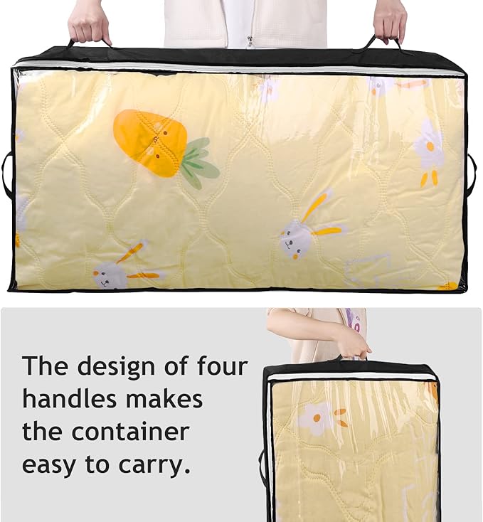 6 Pack Under Bed Storage Containers Organizer, Large Capacity Underbed Clothes Storage Bins, Bedroom Organization and Storage, Foldable Storage Bags for Clothes Pillow Blankets Bedding-CasaMuseHome