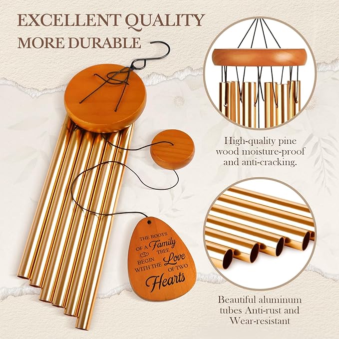 50th Wedding Anniversary Wind Chime, Happy 50th Anniversary Romantic Gifts for Couple, Parents, Wife, Husband, Friends, Golden Anniversarys Keepsake Gifts Ideas-CasaMuseHome