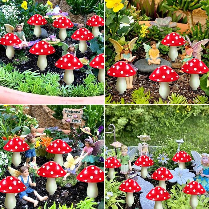 8-Pack Red Solar Mushroom Lamp, 8 Modes, Outdoor Waterproof, for Garden Decor, Christmas, Halloween, Yard, Lawn-CasaMuseHome