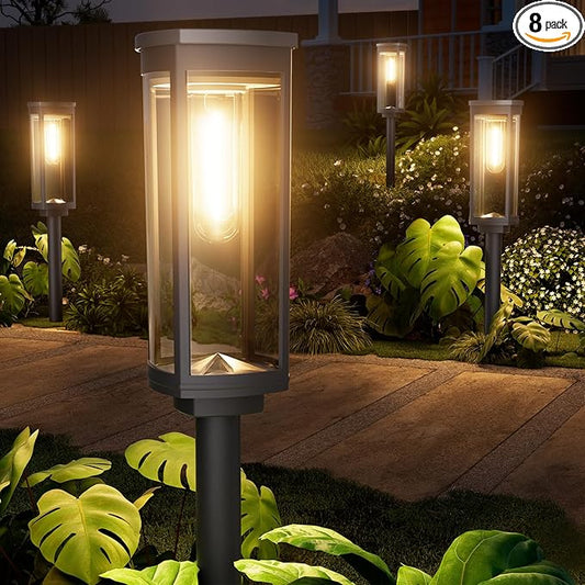8 Pack Solar Pathway Lights Outdoor IP65 Waterproof Super Brightness Solar Powered Landscape Path Lights for Outside Walkway Driveway Garden-CasaMuseHome