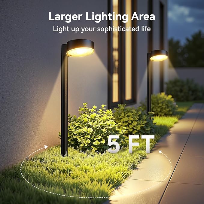 4 Pack Solar Pathway Lights Outdoor, Bright LED Solar Lights Outdoor Waterproof, Up to 12 Hrs Modern Path Lighting for Yard Garden Walkway Driveway Lawn Decor (4 Pack)-CasaMuseHome