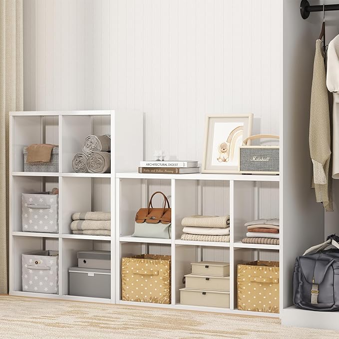 4 Cube Book Shelf - High-Strength Steel Cube Storage Organizer with Open Display Shelves for Living Room-CasaMuseHome