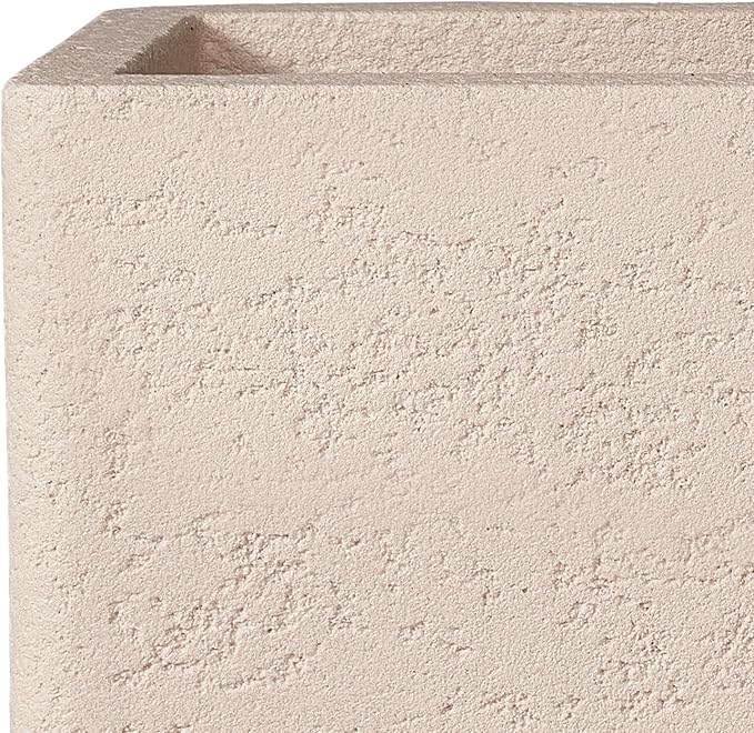 31 Inch Rectangular Concrete Planter,Durable All-Weather Use with Drainage Holes,Large Rectangular Planter for Outdoor Indoor Plants-CasaMuseHome