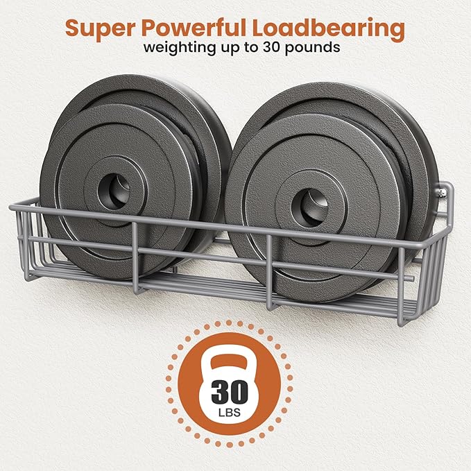 5 Pack Spice Rack Seasoning Organizer Wall Mount, Screw or Adhesive Hanging Shelf Basket Spice Organizer Shelf for Kitchen, Gray-CasaMuseHome