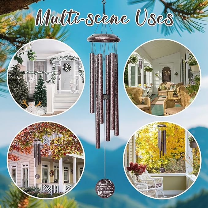 25''Wind Chimes,Best Friend Birthday Gifts for Women, Woman, Thanksgiving,Christmas Day Gifts Ideas for Friendship Rreminder.-CasaMuseHome