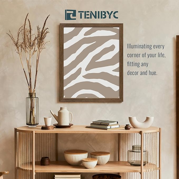 16x20 Picture Frame Set of 3 - Brown Woodgrain, Wood Poster Frame, HD Tempered Glass, Wall Gallery Hanging-CasaMuseHome