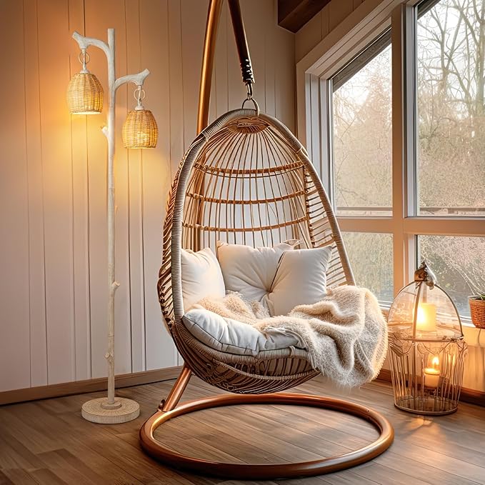 68" High Farmhouse Rustic Country Cottage Floor Lamp Tree Trunk Faux Wood Column White Washed Wicker Drum Shade Decor for Living Room Bedroom Reading Room-CasaMuseHome