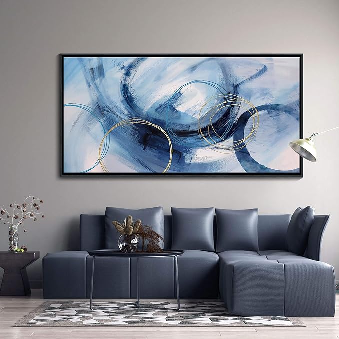 Abstract Wall Art DUNHUANG ART Framed Canvas Wall Art - Modern Wall Art Decor for Living Room, Bedroom, Office - Ready to Hang - Home Decoration 30"x60"-CasaMuseHome