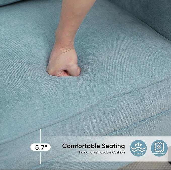 Accent Chair for Living Room, Mid Century Modern Reading Chair for Bedroom, Upholstered Armchair with Side Pockets, Comfy Single Sofa Side Chair for Office, Apartment, Small Room, Teal Green-CasaMuseHome