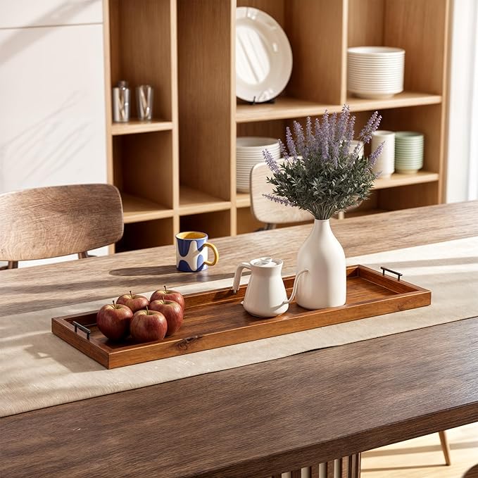 Acacia 36 Inch Extra Large Charcuterie Board with Cheese Knife Set of 4 - Acacia Wood Serving Tray with Handles, Long Charcuterie Board, Large Charcuterie Boards for Party, Wooden Cheese Board-CasaMuseHome