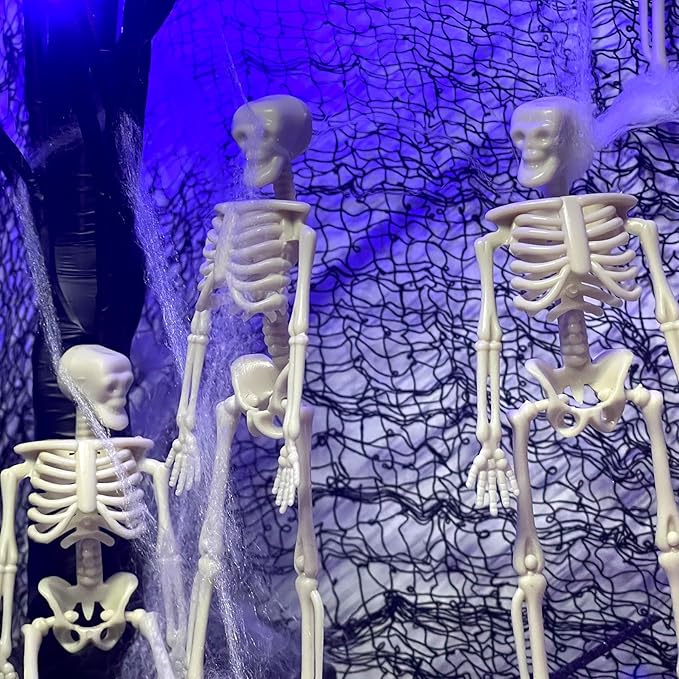 10 Pcs Halloween Mini Skeleton Figurine Decoration,6”Halloween posable Skeleton Decor,Small Plastic Skeleton Figure for Spooky Home Decor Haunted House Decorations Party Favors-CasaMuseHome