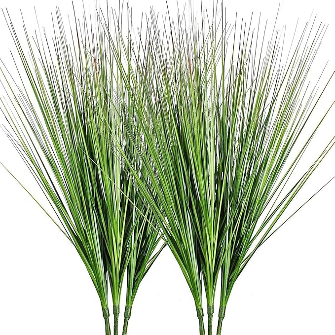27" Artificial Plants Onion Grass Greenery Faux Fake Shrubs Plant Flowers Wheat Grass for House Home Indoor Outdoor Office Room Gardening Indoor Décor (12 Pack)-CasaMuseHome