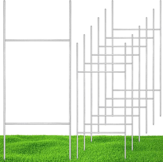6 Pcs H Stakes for Yard Signs 30'' x 10'' Metal Heavy Duty H Frame Wire Stakes Weatherproof Metal Holder for 4mm 5mm Corrugated Signs Advertising Board Guidepost Yard Halloween Decor-CasaMuseHome