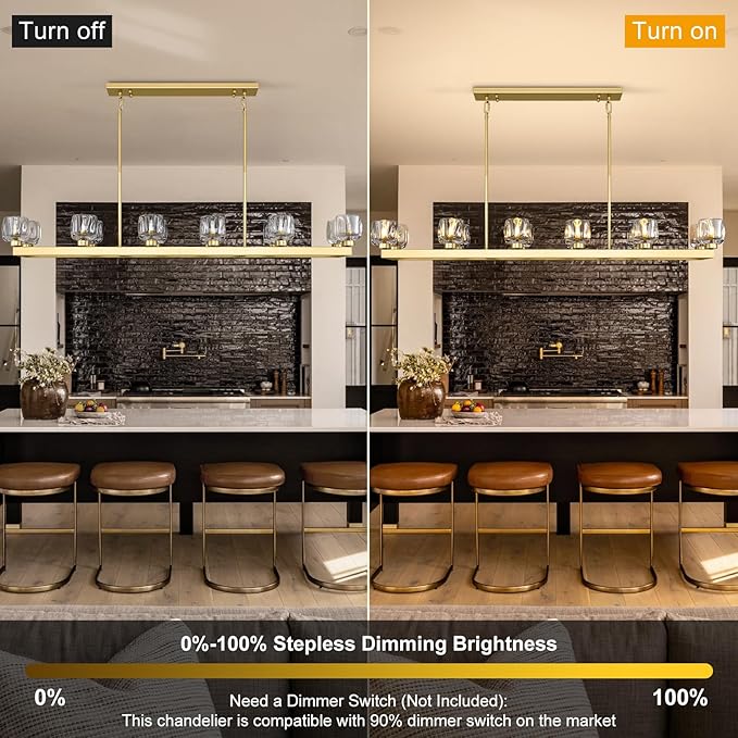 59 Inch Brass Rectangle Wagon Wheel Chandeliers, Gold Chandelier for Dining Room Over Table, Modern Crystal Long Chandelier, Farmhouse Large Linear Chandeliers for Kitchen Island-CasaMuseHome