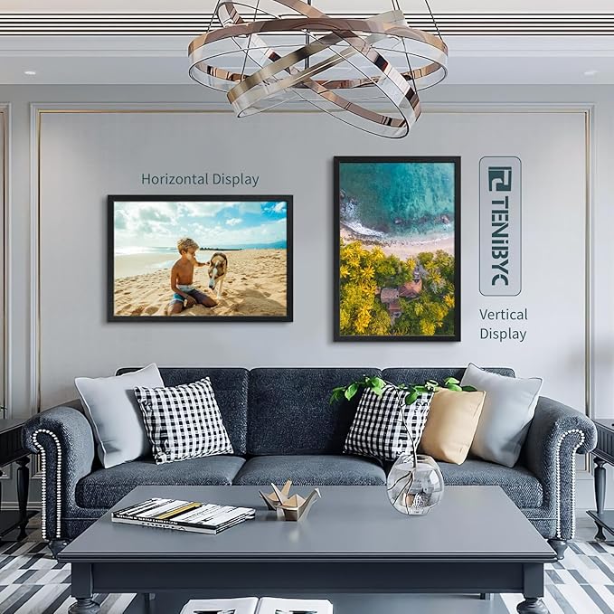 20x30 Poster Frame Set - 3 Pack, Textured Black Solid Wood Picture Frame, Wall Gallery Frame - Wall Hanging-CasaMuseHome