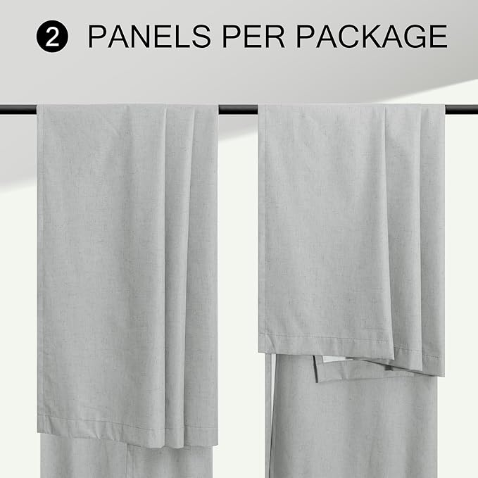 45 Inch Length Kitchen Blackout Curtains Set of 2 Back Tab Pleated Room Darkening Short Small Curtains for Bathroom Kids Room Nursery Bedroom 52x45 in Long Light Grey Gray Black Out Neutral Cottage-CasaMuseHome