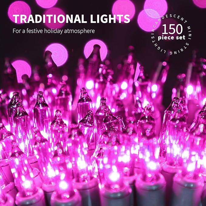 150LIGHTS Purple Extra-Bright with End Connectors Halloween Decorative Lights 9.72m UL Certified Mini String Light Set Waterproof for Halloween Home Garden Christmas Tree Party Patio Wedding-CasaMuseHome