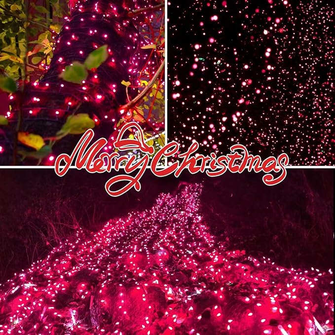100LIGHTS PINK Extra-Bright With End Connectors Christmas Decorative Lights 5.98m UL Certified Mini String Light Set Waterproof for Home Garden Holiday Christmas Tree Party Patio Decor Wedding-CasaMuseHome