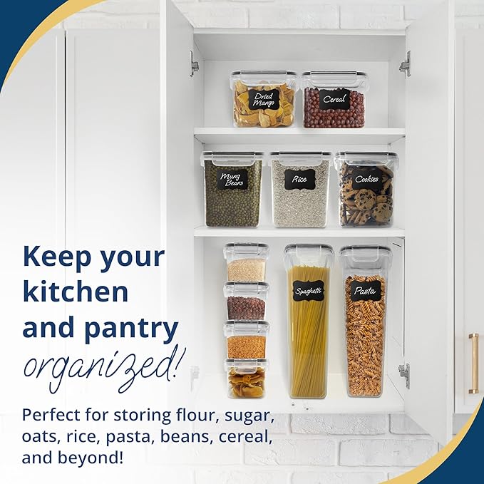 Reli. Airtight Food Storage Containers with Lids (36 Sets) | Kitchen Organizers and Storage Pantry Organizers | BPA Free Plastic Food Containers | Ultra Variety Pack w/Measuring Cup, 42 Labels, Pen-CasaMuseHome