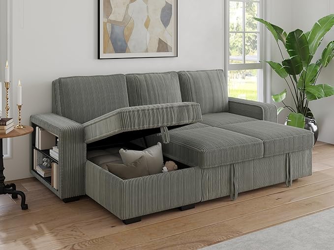 91-inch Reversible Sectional Sleeper-CasaMuseHome